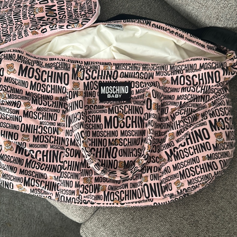 Moschino baby diaper bag and changing pad